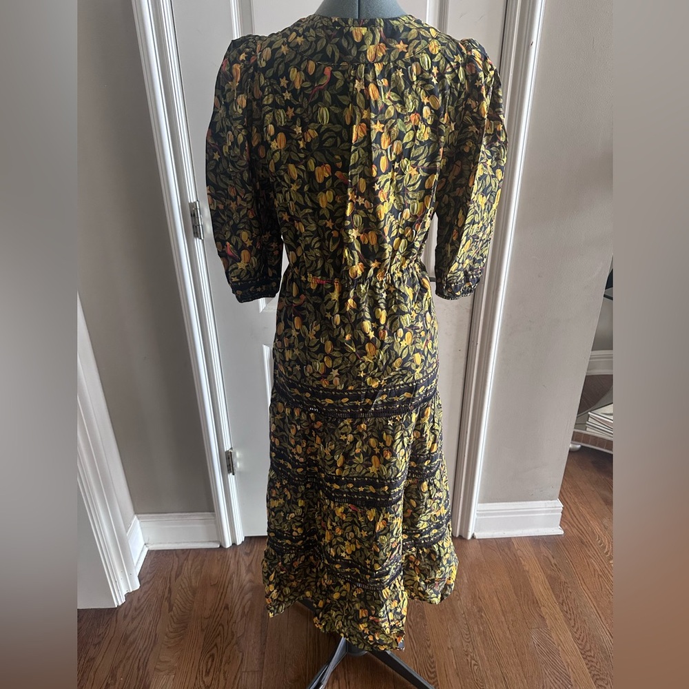 FARM Rio Starfruit Green and Yellow Floral Tiered Maxi Dress NWT size S - Picture 7 of 11